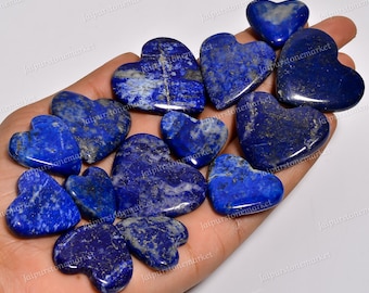 Blue Lapis Lazuli Crystal Heart, Natural Lapis Lazuli, Lapis Lazuli polished Hearts, Lapis Lazuli Cabochon, Wholesale Lot Sizes 20MM To 40MM