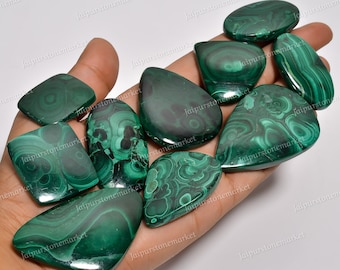High-Quality Natural Malachite Cabochon | Green Malachite Polished Crystal | Malachite Bulk | Wholesale Malachite |  Sizes 20MM To 40MM