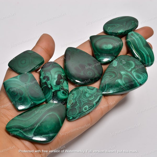 High-Quality Natural Malachite Cabochon | Green Malachite Polished Crystal | Malachite Bulk | Wholesale Malachite |  Sizes 20MM To 40MM