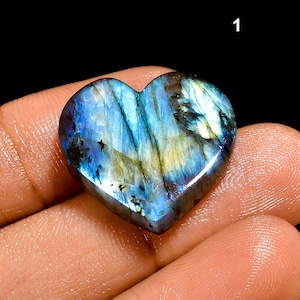 Labradorite Gemstone Healing Crystal Natural Blue Fire Labradorite Cabochon, Heart Shape Labradorite For Jewelry, Labradorite pendant