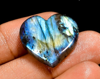 Labradorite Gemstone Healing Crystal Natural Blue Fire Labradorite Cabochon, Heart Shape Labradorite For Jewelry, Labradorite pendant