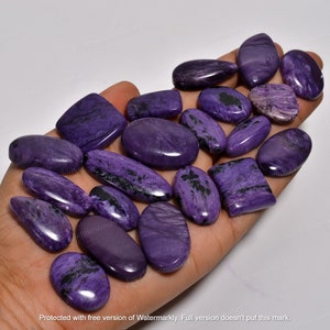 Charoite Cabochon Lot Supplies | Small to Large Polished Flatback Cabochons For Jewelry Making| Wholesale Bulk Lot | Size 20MM To 40MM