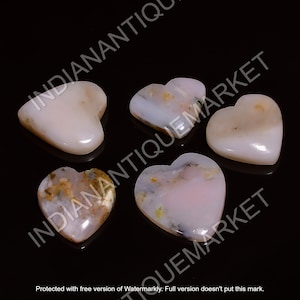 Top Grade Quality 100% Natural Pink Opal Heart Shape Cabochon Loose Gemstone For Making Jewelry Flat back 15-25 Ct 20-30 MM loose Gemstone