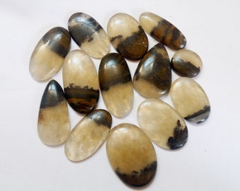 Bio Prehnite Cabochon Gemstone Lot, Natural Bio Yellow Prehnite Gemstone Lot- Mix Shape Wholesale Jewelry Loose Stones- Polished- Smooth Cab