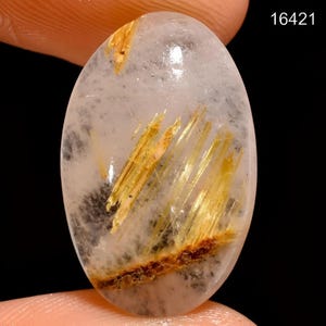 Natural Golden Rutilated Quartz Cabochon Healing Crystal Loose Gemstones Golden Rutile Quartz Meditation Stone Quartz For Jewelry