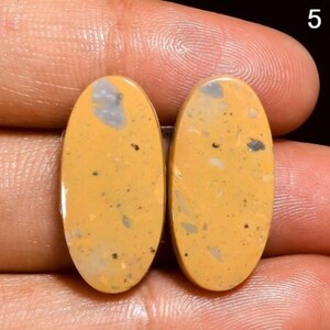 Natural Maligano Jasper Cabochon Pair- Mix Shape Maligano Jasper Gemstone For making Earring- Top Quality Jewelry Making Stones image 1