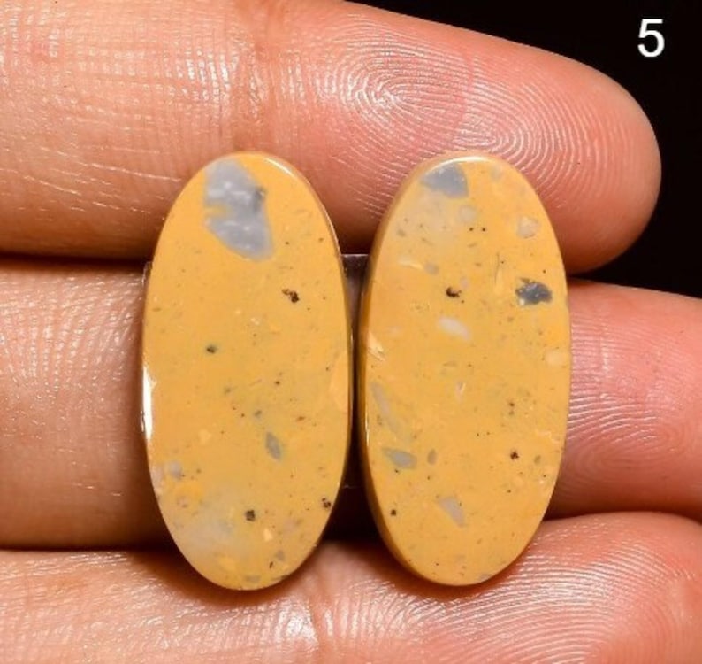 Natural Maligano Jasper Cabochon Pair- Mix Shape Maligano Jasper Gemstone For making Earring- Top Quality Jewelry Making Stones image 1
