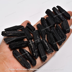 Natural Black Tourmaline Raw Pencil, Black Tourmaline Rough Gemstone, Raw Specimen For Jewelry Making , Tourmaline Crystal Size 20MM To 50MM