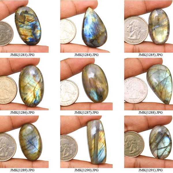 Aaa+ Quality Top handmade polish Natural LABRADORITE cabochon Flat back gemstone, jewelry gemstone,cabs,semi precious gemstone jmk-1283-1291