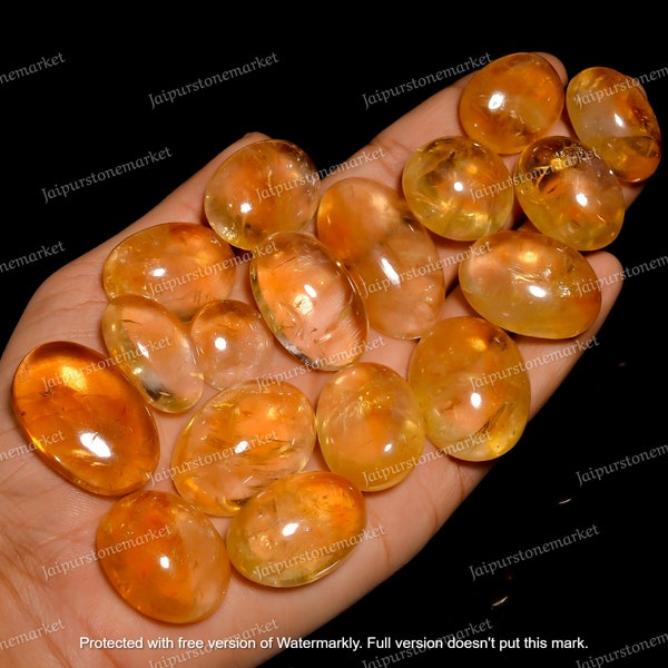 Citrine Crystal Bulk Lot Hand Polished Wholesale Yellow Loose Gemstone For Making Handmade Jewellery, Size 20MM To 30MM