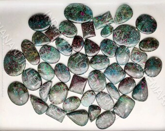Natural Ruby Kyanite Loose cabochon lot Gemstone, Flat Back AAA+ Top Quality Semi precious, semi hand made hand polished Loose gemstone lot