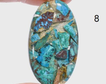 AAA Chrysocolla Cabochon Flat Back- Hand Polished Copper Chrysocolla Loose Stone For Making Pendant, Necklace Jewelry- Bulk Crystals.