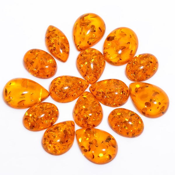 AAA+ Top Quality of Baltic Amber Cabochon Loose Gemstone For Making Jewelry, Flatback, Semi-Precious, Man Made, Hand Polished Gemstone Lot