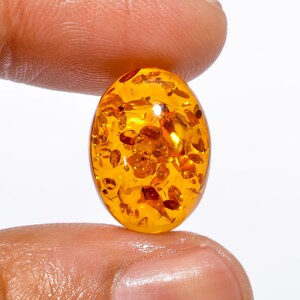 Baltic Amber Oval Cabochon Gemstone - Flat Back Cabochon - Loose Gemstone - Amber For Making Jewelry 3.5 Ct. 16X12X6 mm JMK-13323