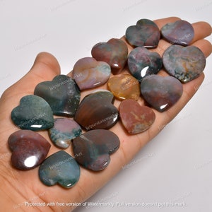 Natural Bloodstone Heart Gemstone- Heart Crystals Supplies For Making Jewelry | Polished Stones | Crystal Gift For Her | Sizes 20- 40MM