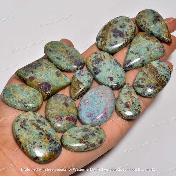 Natural Ruby Fuchsite Cabochon / Ruby in Fuchsite / Healing Stone / Heart Chakra Crystals / Mix Lot / Sizes 20MM To 40MM