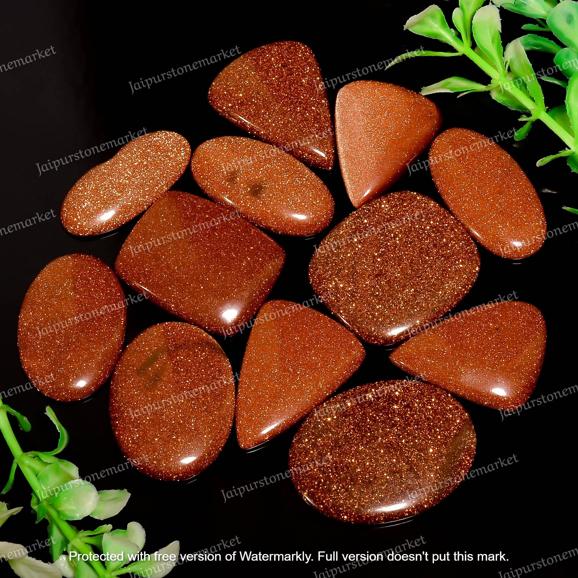 Sparkling Goldstone Cabochon, Gold Sandstone, Goldstone