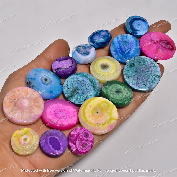 Beautiful Solar Quartz Druzy Coins, Hand Polish Solar Quartz, Rainbow Quartz, Quartz Slices Polished Both Side, Size 10mm to 30mm