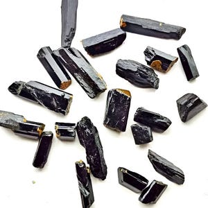 Natural Black Tourmaline Pencil Rough Gemstone Lot, AAA Black Tourmaline Jewelry, semi precious hand made hand polish gemstone loose lot-58