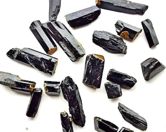 Natural Black Tourmaline Pencil Rough Gemstone Lot, AAA Black Tourmaline Jewelry, semi precious hand made hand polish gemstone loose lot-58