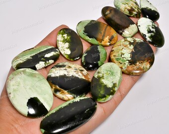 Natural Chrome Chalcedony Cabochon, Smooth Polished Cab, Crystal For Gifts- Tumbled Stone- Chalcedony Gemstones - Size 20MM To 40MM