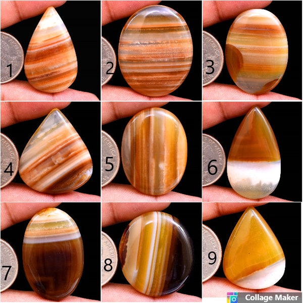 Aaa Quality Top Natural handmade polish BOTSWANA AGATE cabochon Banded agate gemstone, jewelry gemstone,semi precious gemstone jmk-1749-1757