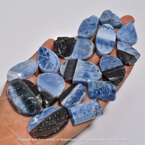 Owyhee Blue Opal Raw Druzy Lot For Making Handmade Gemstone Jewelry | Wire Wrapping Jewelry Crystals | Independence Day Gift | Size 20-40MM