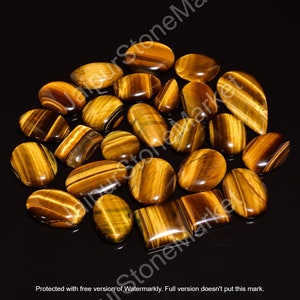 AAA+ Top Quality Of Natural Tiger Eye Cabochon Loose Gemstone For Making Jewelry, Flat Back, Semi-Precious, Hand Polished Stone For Jewelry