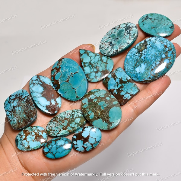 Genuine Magnesite Turquoise Stone, Blue Turquoise Smooth Cabochon, Wholesale Turquoise Stones, Loose Gemstone, Mix lot, Sizes 20mm to 40mm
