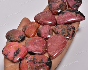 Natural Rhodonite Cabochon, Rhodonite Crystal, Pink Rhodonite, Wholesale Rhodonite Stones, Sizes 20MM To 40MM