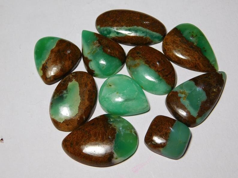 One Side Flat Natural Bio Chrysoprase cabochon Lot jewelry gemstone AAA Quality Semi Precious Hand Made hand polished Gemstone Loose Lot