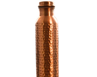 Ayurveda 100% Pure Water Copper Bottle 1 L Copper Bottle - Hammered, Plain, Diamond, Silver, Copper Flask, Tumbler, Housewarming Gift