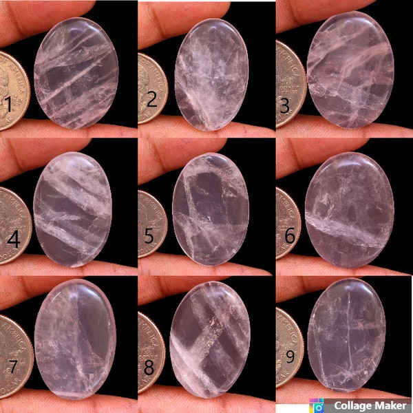 Aaa+ Quality Top Natural handmade ROSE QUARTZ cabochon Flat back gemstone, jewelry gemstone, Quartz cab semi precious gemstone jmk-2135-2143