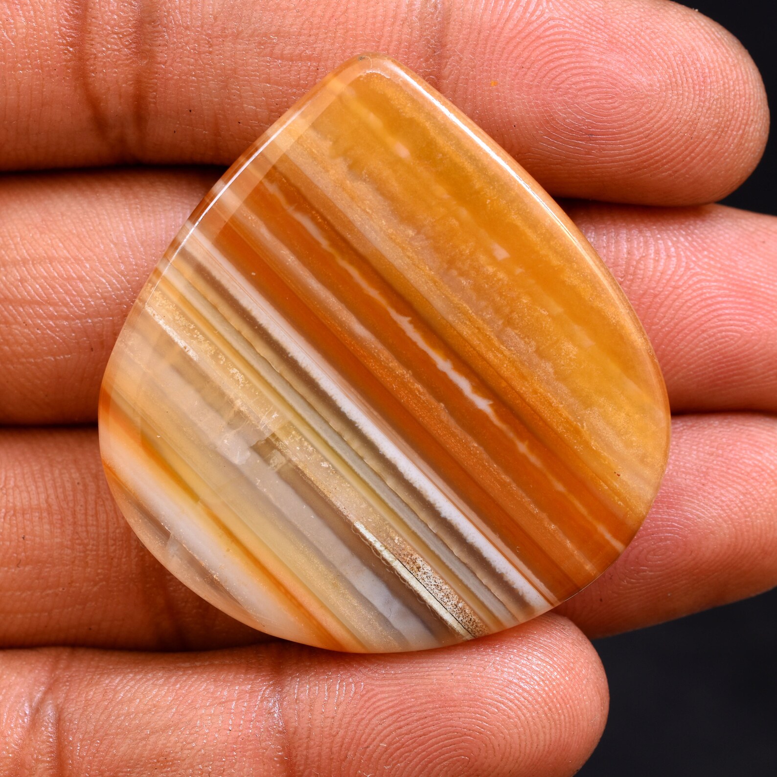 Natural Brown Banded Botswana Agate Cabochon Gemstone 80CT. | Etsy
