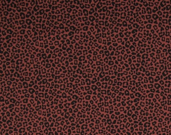 Baumwollstoff Leopardenmuster  rot-braun