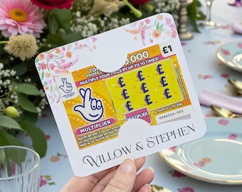 Wedding Favours Bright Floral Wedding Scratch Card Holder