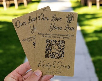 QR Code Wedding Card Rustic Wedding QR Code Sign wedding photo qr Code Keepsake Personalised Wedding Decor Stationary for Wedding Reception