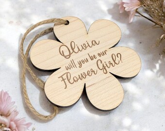 Flower Girl Proposal Gift Engraved Wooden Will You Be Our Flower Girl