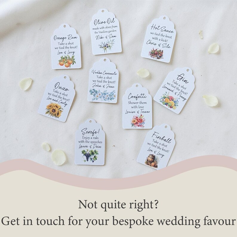 Limoncello Shot Wedding Favours - 50ml Empty Glass Bottles For Wedding Guests - Small Wedding Bottles Personalised Shot Bottle DIY Favour image 7