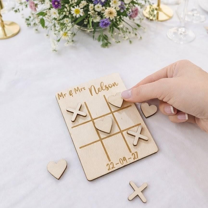 Tic Tac Toe Wedding Favours in Bag Personalised