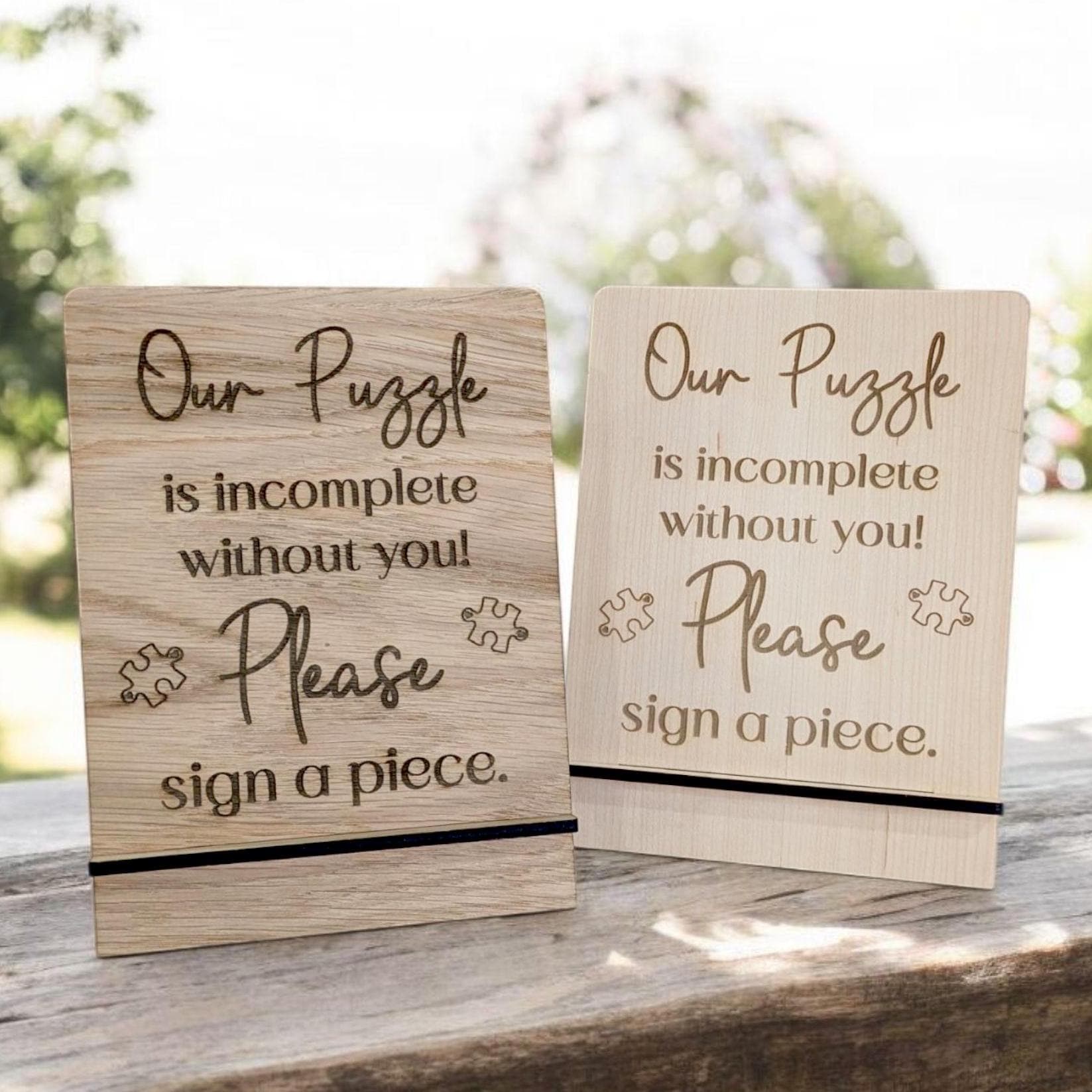 Jigsaw Puzzle Guestbook Sign a Peice Wooden Sign Alternative Guest