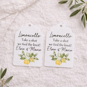 Limoncello Shot Wedding Favours - 50ml Empty Glass Bottles For Wedding Guests - Small Wedding Bottles Personalised Shot Bottle DIY Favour image 6