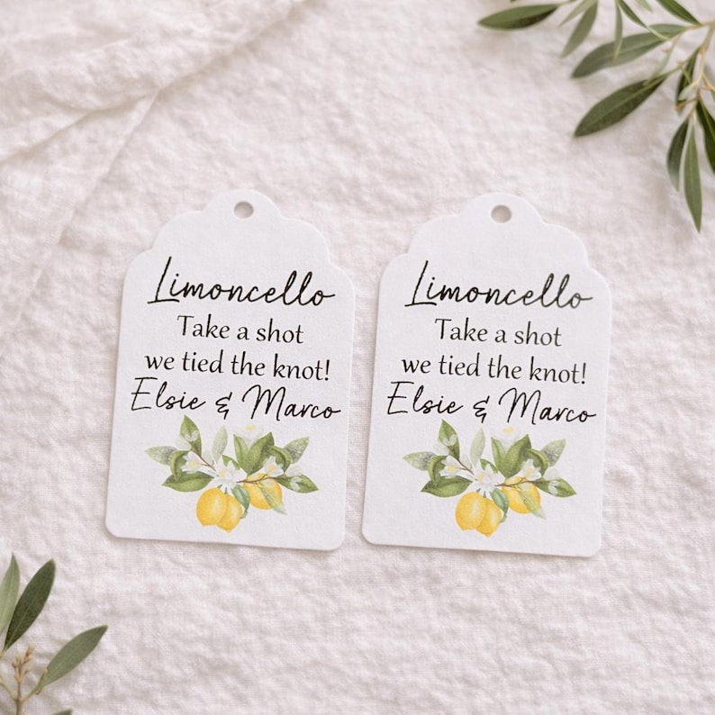 Limoncello Shot Wedding Favours - 50ml Empty Glass Bottles For Wedding Guests - Small Wedding Bottles Personalised Shot Bottle DIY Favour image 6