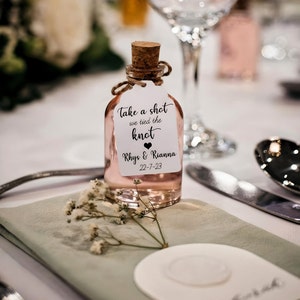 DIY Take a Shot Wedding Favours - 50ml Empty Glass Bottles For Wedding Guests  Small Wedding Bottles  Fillable Favours Bridal Shower Shots