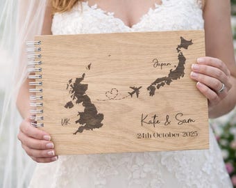 Destination Wedding Gift Photo Album Personalised Wedding Guestbook Abroad Wedding Travel Themed Wedding Gift For Couple Destination Wedding