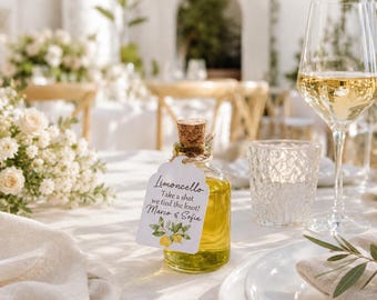 Personalised Limoncello Wedding Favour Shot Bottles Wedding Guest Gift