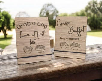 Crisp Buffet Sign Wood Crisp Stand Signage Crisp Wall Birthday Snack Bar Sign Party Treat Signs