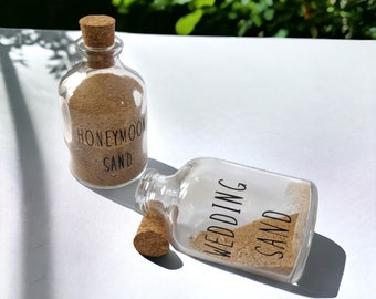 Honeymoon Sand Bottle Gift Wedding Keepsake Jar Glass Engagement Gift Memento For Destination Wedding