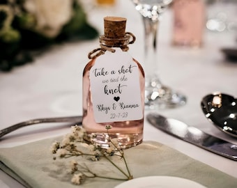 Rustic Wedding Favours For Guests Shot Bottle With Custom Tags