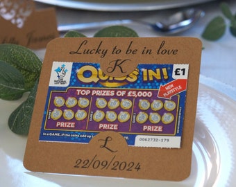 Personalised Scratch Card Holders - Scratch Card Pocket Wedding Favours -  Custom Card Wedding Favours
